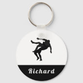 Porte-clés Thème de lutte noir et blanc Conception Nom du lut (Recto)