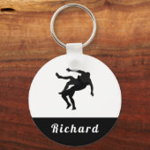 Porte-clés Thème de lutte noir et blanc Conception Nom du lut (Recto)