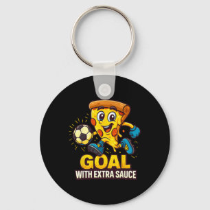 Porte-clés Thème de pizza pour garçons Funny Soccer Goal