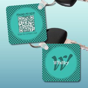 Porte-clés Thème de points chic Code QR dynamique intelligent