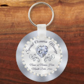 Porte-clés Thème Diamond Personnalisé Idées Mariage, Mariage (Recto)