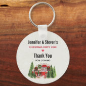 Porte-clés Thème extérieur du camping de Noël Trailer (Recto)