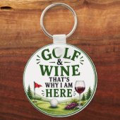 Porte-clés Thème Golf et Vin pour golfeur (Recto)