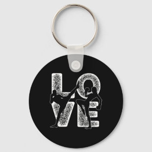 Porte-clés Thème graphique Muay Thai Love Word Design graphiq