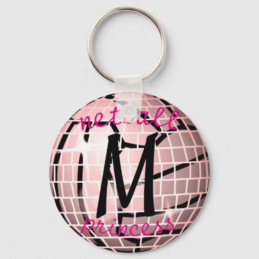 Porte-clés Thème Netball Disco Design Personnalisé (Recto)
