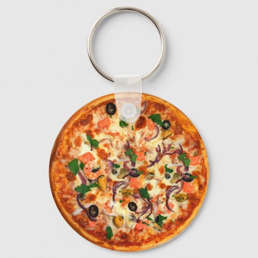 Porte-clés Thème Pizza fraîche (Recto)