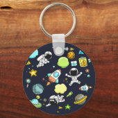 Porte-clés Thème spatial cool - Astronauts & Rocket Ships (Recto)