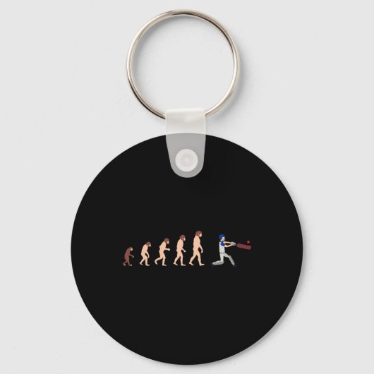 Porte-clés Théorie de l'évolution Joueur de cricket Drôle (Recto)