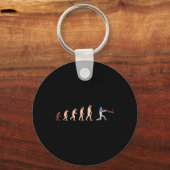 Porte-clés Théorie de l'évolution Joueur de cricket Drôle (Recto)