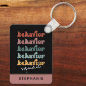 Porte-clés Thérapeute comportementale de l'équipe rétro perso (Verso)