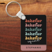 Porte-clés Thérapeute comportementale de l'équipe rétro perso (Recto)