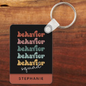 Porte-clés Thérapeute comportementale de l'équipe rétro perso (Verso)