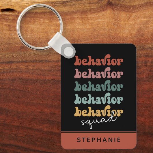 Porte-clés Thérapeute comportementale de l'équipe rétro perso (Recto)