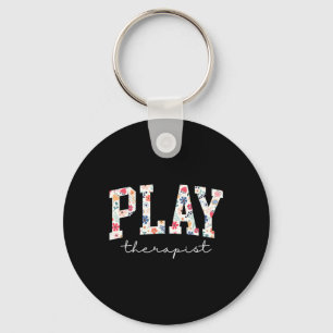 Porte-clés Thérapeute de jeu de fleurs rétro Professionnel de