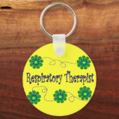 Porte-clés Thérapeute respiratoire Design de fleurs rétro (Recto)