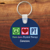 Porte-clés Thérapie physique bleu personnalisé (Recto)