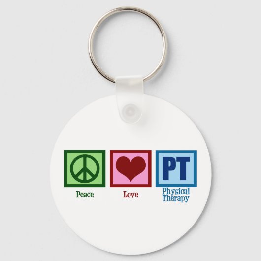 Porte-clés Thérapiste physique Peace Love (Recto)