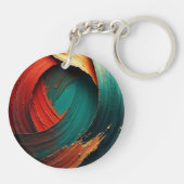 Porte-clés Thick Impasto Oil Painted Abstract (Dos)