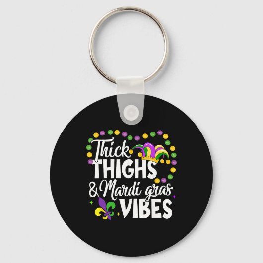 Porte-clés Thick Thighs Mardi Gras Vibes Fleur De Lis Mardi G (Recto)