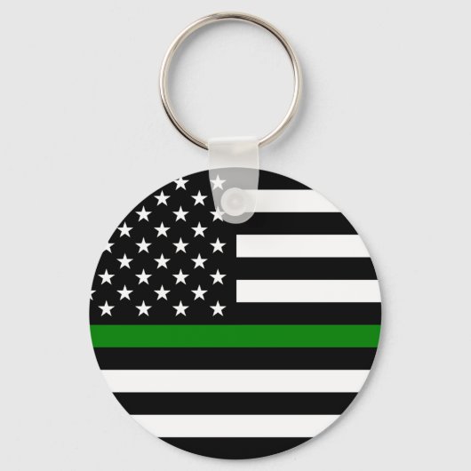 Porte-clés Thin Green Line Military and Vétérans American Fla (Recto)