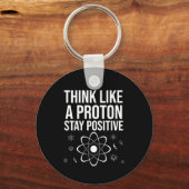 Porte-clés Think like a proton stay positive (Recto)