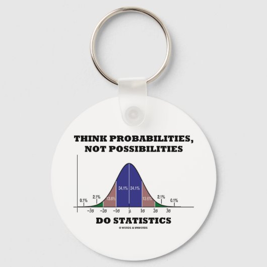 Porte-clés Think Probabilities Not Possibilities Statistics (Recto)