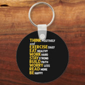 Porte-clés Think Sitively Exercise Daily Gym Workout Motivati (Recto)