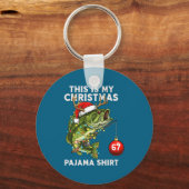 Porte-clés This Is My Christmas Pajama B Fish Santa Hat Toddl (Recto)