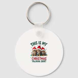 Porte-clés This Is My Christmas Pajama Shirt Cat Lover Funny