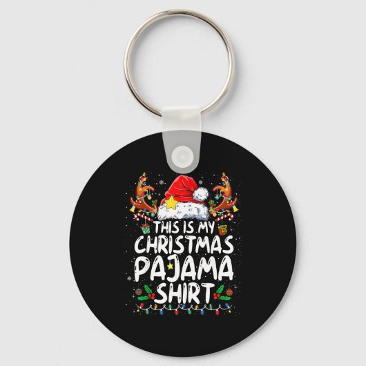 Porte-clés This Is My Christmas Pajama Shirt Funny Xmas Pjs M (Recto)