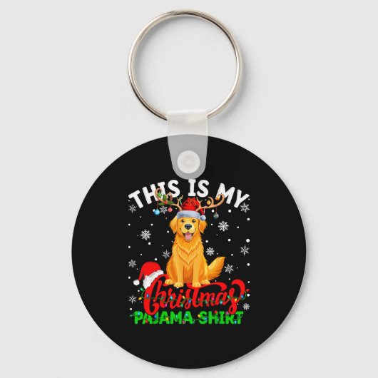 Porte-clés This Is My Golden Retriever Ugly Christmas Pajama  (Recto)