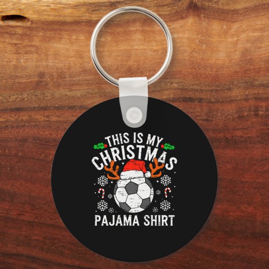 Porte-clés This Is My Soccer Christmas Pajama Shirt Srts Mens (Recto)