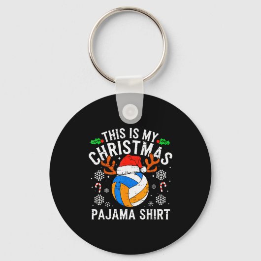 Porte-clés This Is My Volleyball Christmas Pajama Shirt Men B (Recto)
