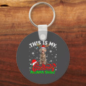 Porte-clés This Is My Weimaraner Dog Ugly Christmas Pajama Sw (Recto)