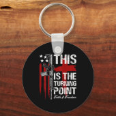 Porte-clés This Is The Turning Int Faith Cross Us Flag Patrio (Recto)