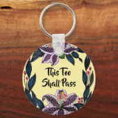 Porte-clés "This Too Shop Pass" Aquarelle Lily Wreath (Recto)