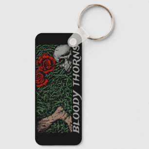 Porte-clés Thorns Crâne Roses Pieds médiévaux colorés Floral