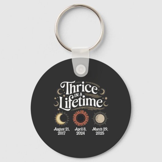 Porte-clés Thrice in a Lifetime 2025 Solar Eclipse Astronomy (Recto)
