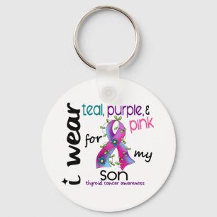 Porte-clés Thyroïde Cancer Je Porte Du Ruban Pour Mon Fils 43