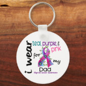 Porte-clés Thyroïde Cancer Je Porte Du Ruban Pour Mon Père 43 (Recto)