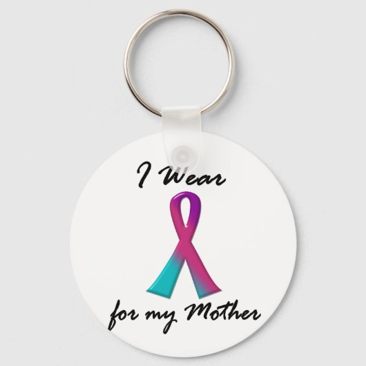 Porte-clés Thyroïde Cancer Je PORTE THYROID RIBBON 1 Mère (Recto)