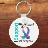 Porte-clés Thyroïde Cancer Je soutiens Mon Ami (Recto)