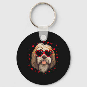 Porte-clés Tibétain Terrier Saint-Valentin Cœur Amoureux de C