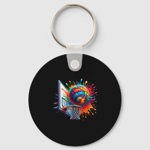 Porte-clés Tie Dye Color Splash Sketll Crochet Cercle N Color