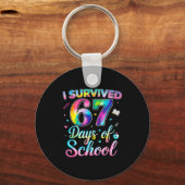 Porte-clés Tie Dye I Survived 67 Days Of School Funny Six Sev (Recto)
