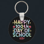 Porte-clés Tie Dye Joyeux 100ème Jour De L'Enseignant Étudian<br><div class="desc">Tie Dye Joyeux 100ème Jour De L'Enseignant Étudiant 100 Jours T-Shirt</div>