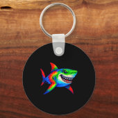 Porte-clés Tie-dye Shark Peace Sign Hipe (Recto)