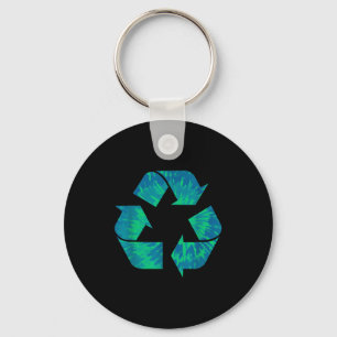 Porte-clés Tiedye Jour de la Terre Symbole de recyclage Recyc