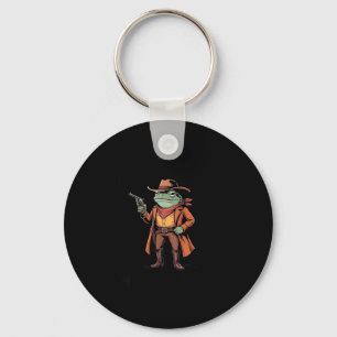 Porte-clés Tiens-toi partenaire je suis un crapaud cowboy sur