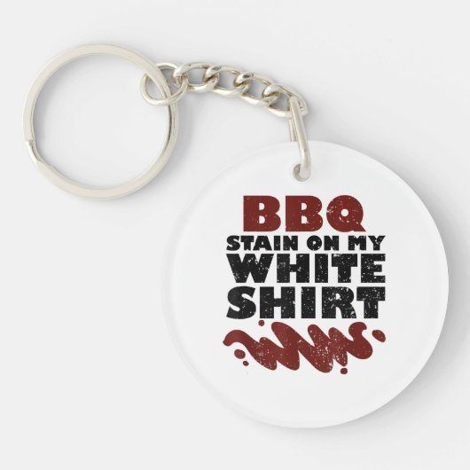 Porte-clés Tige barbecue sur mon blanc (Devant)